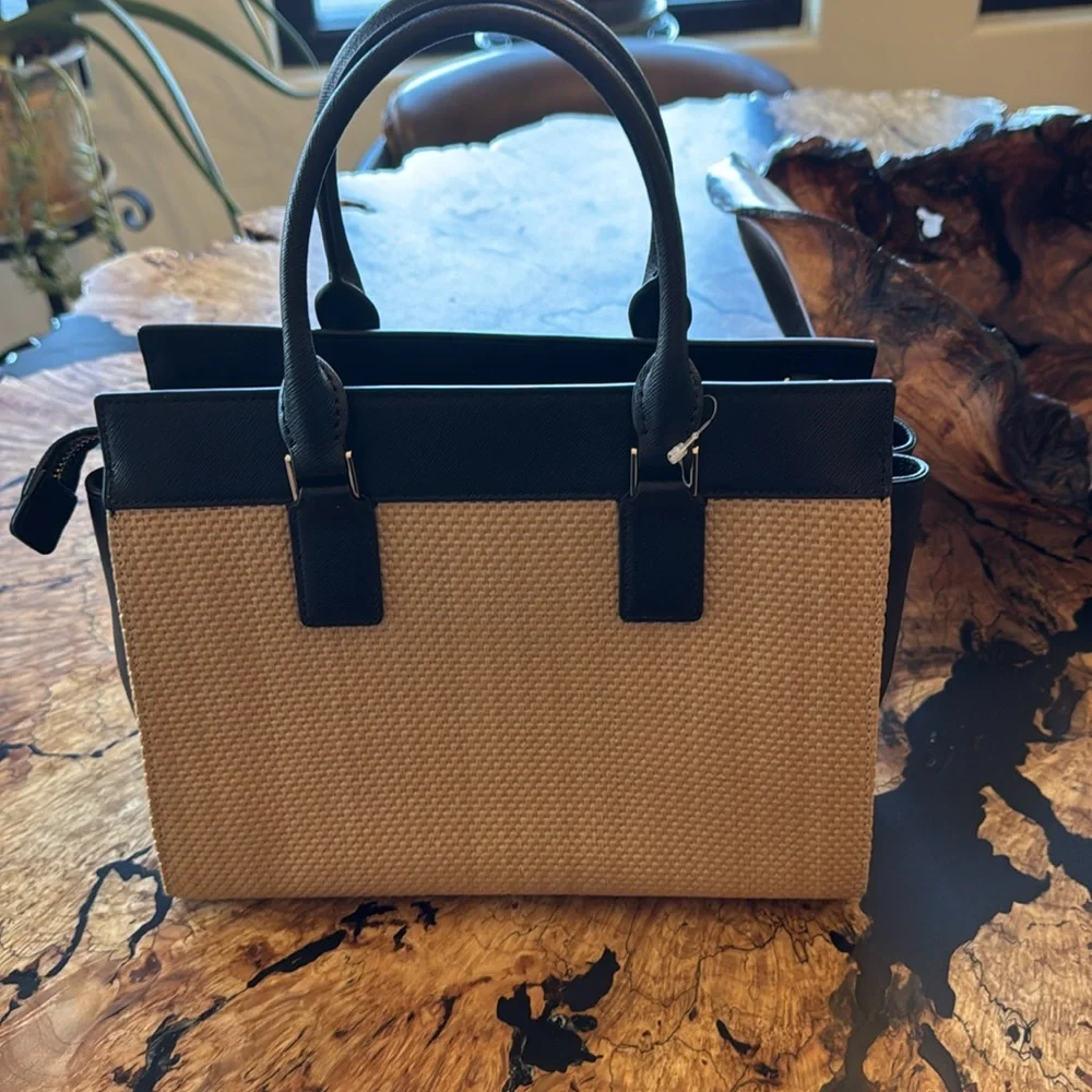 Kate Spade NWOT New York Cameron Street Candace Raffia Satchel/Crossbody - Picture 3 of 9